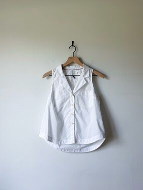 Cotton White Button-Front Shirt